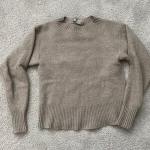 Everlane sweater womens XS tan wool cashmere blend ribbed hem